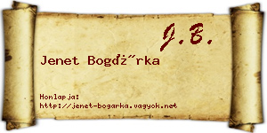 Jenet Bogárka névjegykártya